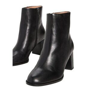 Madewell Women's Mira Side-Seam Ankle Boots Leather True Black 9.5 US NIB
